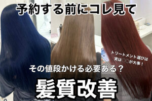 「髪質改善の値段は高いほど良い？価格と効果のリアルな関係を解説する画像。11,000円→5,500円の割引情報付き」